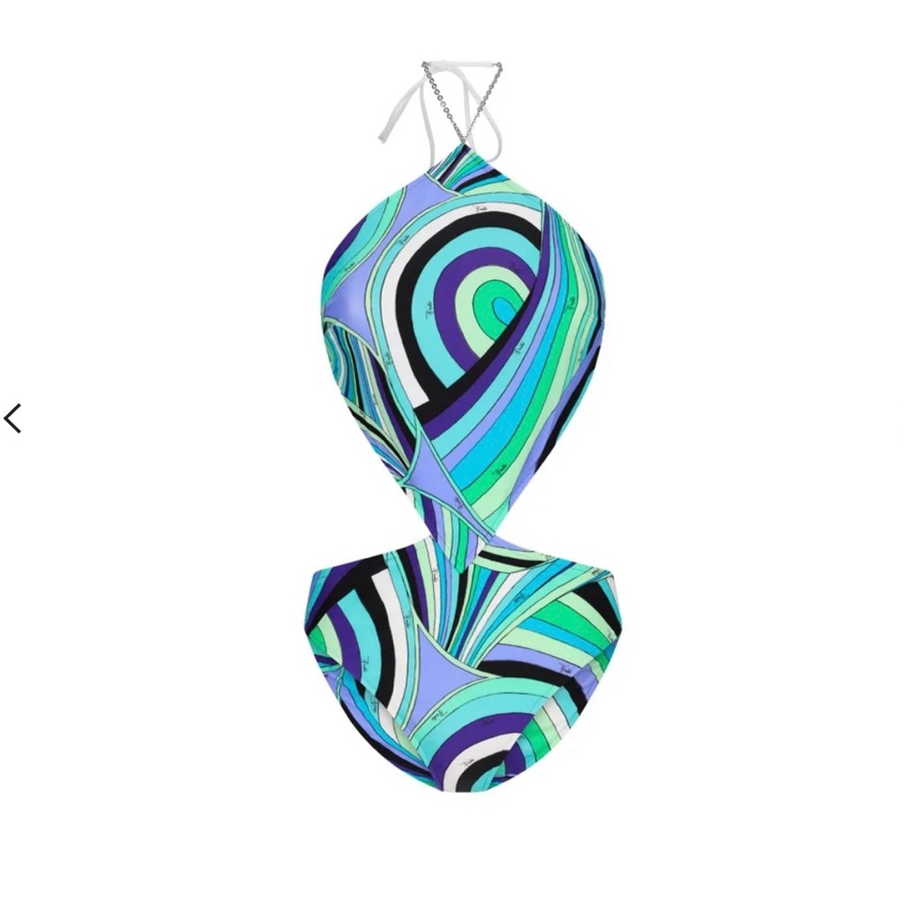Emilio Pucci Blue and Green One Piece Swimsuit